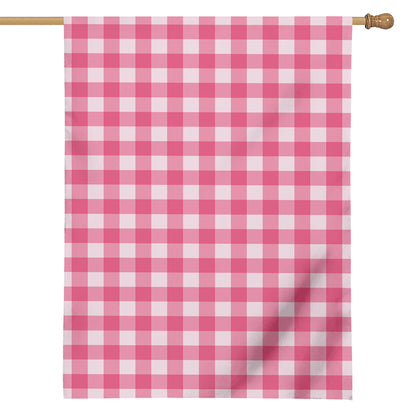 Pink And White Buffalo Check Print House Flag