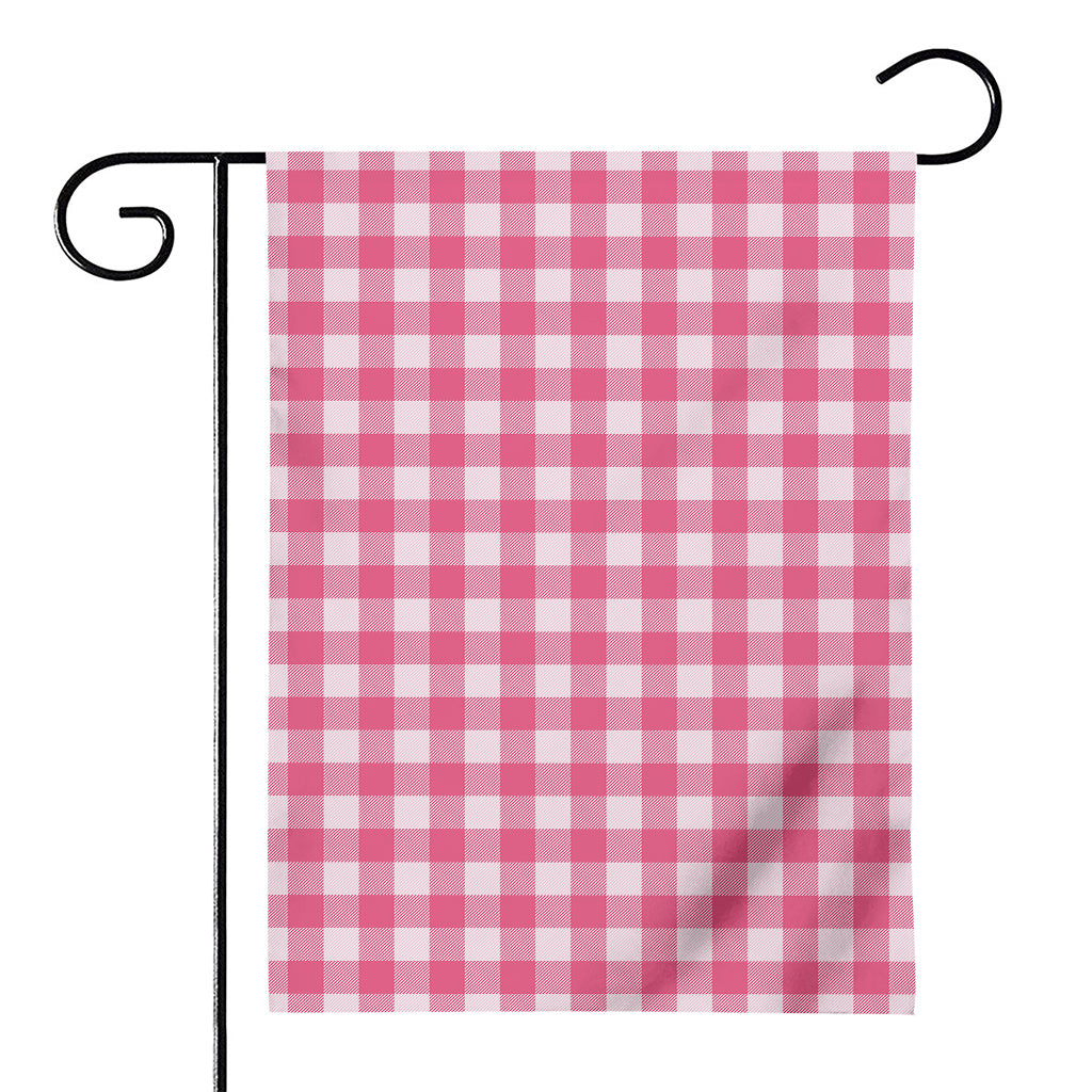 Pink And White Buffalo Check Print House Flag