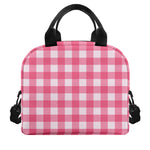 Pink And White Buffalo Check Print Insulated Lunch Bag