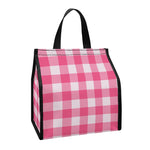 Pink And White Buffalo Check Print Insulated Lunch Tote