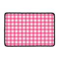 Pink And White Buffalo Check Print Kitchen Mat