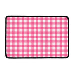 Pink And White Buffalo Check Print Kitchen Mat