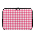 Pink And White Buffalo Check Print Laptop Sleeve