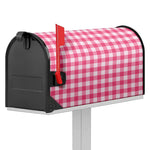 Pink And White Buffalo Check Print Mailbox Cover
