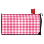 Pink And White Buffalo Check Print Mailbox Cover