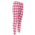 Pink And White Buffalo Check Print Men's Compression Pants