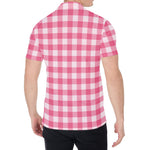 Pink And White Buffalo Check Print Men's Shirt