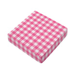 Pink And White Buffalo Check Print Outdoor Seat Cushion Cover