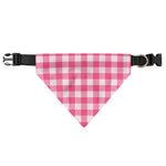 Pink And White Buffalo Check Print Over The Collar Dog Bandana
