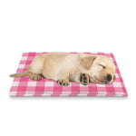 Pink And White Buffalo Check Print Pet Cooling Mat Cover