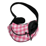 Pink And White Buffalo Check Print Pet Sling Carrier