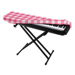 Pink And White Buffalo Check Print Piano Keyboard Cover