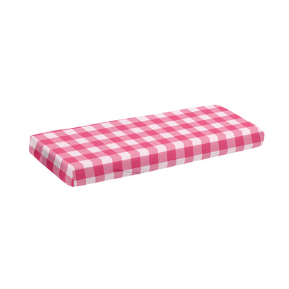 Pink And White Buffalo Check Print Piano Keyboard Cover