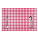 Pink And White Buffalo Check Print Placemat
