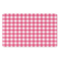 Pink And White Buffalo Check Print Polyester Doormat