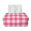 Pink And White Buffalo Check Print Rectangle Tissue Box Cover