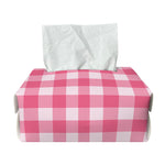Pink And White Buffalo Check Print Rectangle Tissue Box Cover