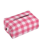 Pink And White Buffalo Check Print Rectangle Tissue Box Cover