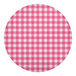 Pink And White Buffalo Check Print Round Blanket