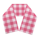 Pink And White Buffalo Check Print Scarf