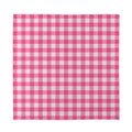 Pink And White Buffalo Check Print Silk Bandana