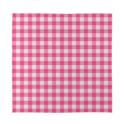 Pink And White Buffalo Check Print Silk Bandana