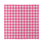 Pink And White Buffalo Check Print Silk Bandana