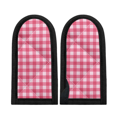Pink And White Buffalo Check Print Skillet Handle Cover