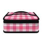 Pink And White Buffalo Check Print Small Lunch Bag