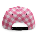 Pink And White Buffalo Check Print Snapback Cap