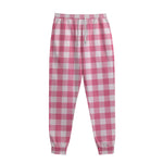 Pink And White Buffalo Check Print Sweatpants