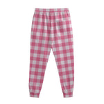 Pink And White Buffalo Check Print Sweatpants
