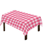 Pink And White Buffalo Check Print Tablecloth