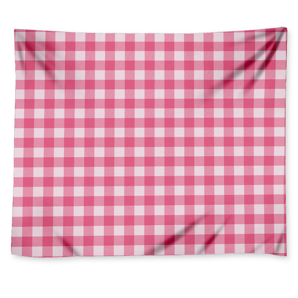Pink And White Buffalo Check Print Tapestry
