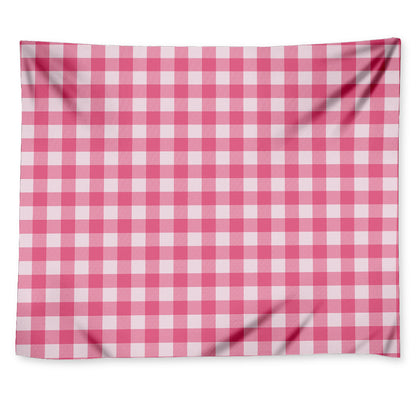 Pink And White Buffalo Check Print Tapestry
