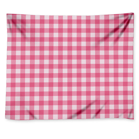 Pink And White Buffalo Check Print Tapestry