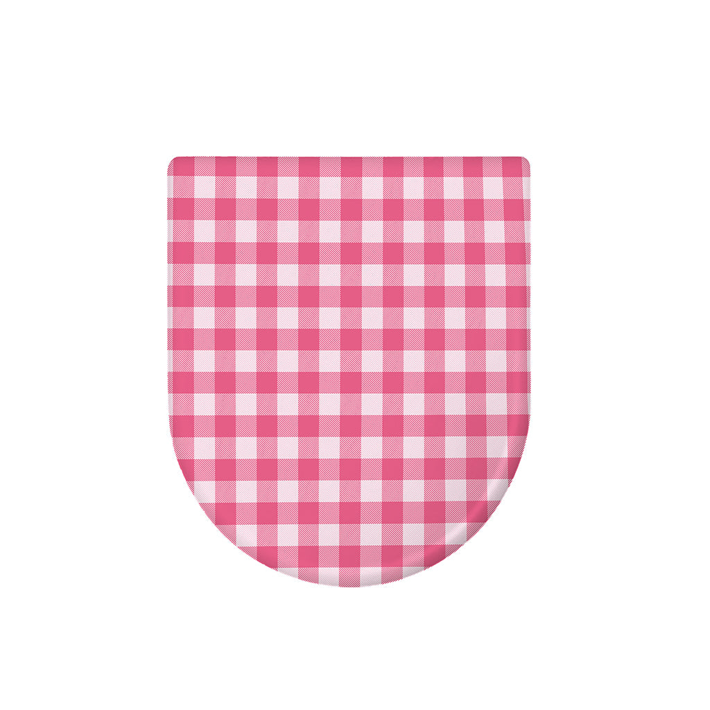 Pink And White Buffalo Check Print Toilet Lid Cover