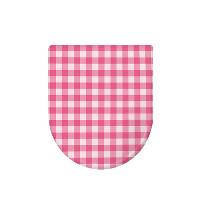 Pink And White Buffalo Check Print Toilet Lid Cover