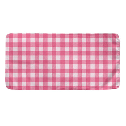 Pink And White Buffalo Check Print Towel