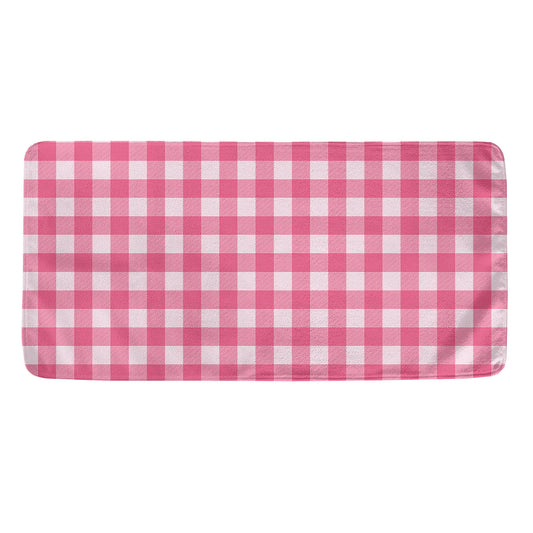 Pink And White Buffalo Check Print Towel