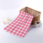 Pink And White Buffalo Check Print Towel