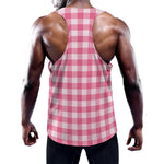 Pink And White Buffalo Check Print Training Tank Top