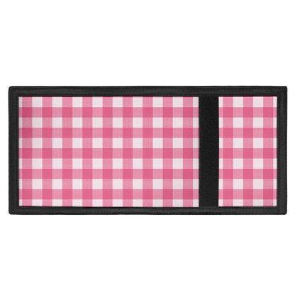 Pink And White Buffalo Check Print Trifold Wallet
