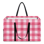 Pink And White Buffalo Check Print Utility Tote Bag