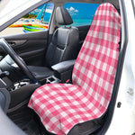 Pink And White Buffalo Check Print Waterproof Car Seat Cover