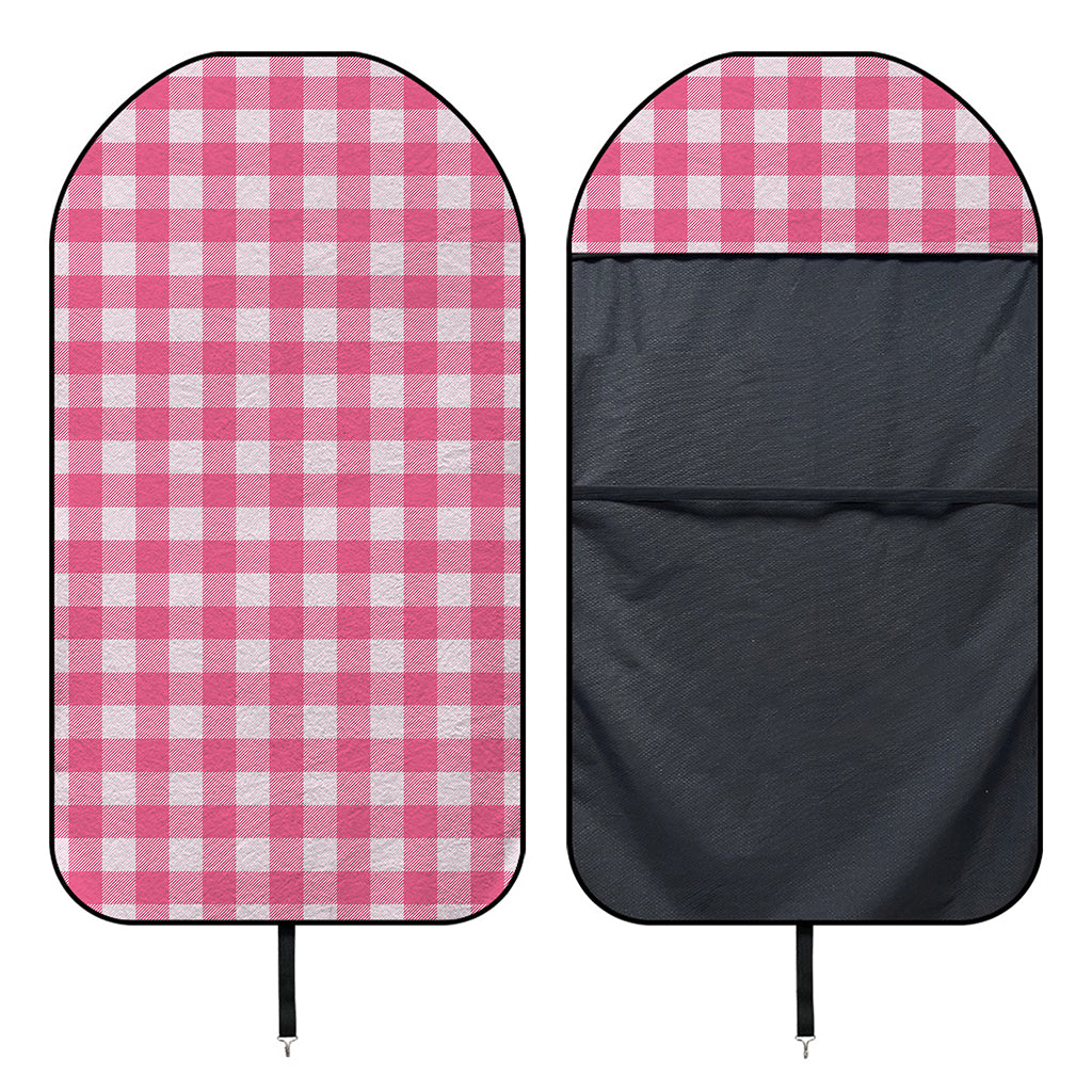 Pink And White Buffalo Check Print Waterproof Car Seat Cover