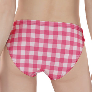 Pink And White Buffalo Check Print Women's Panties