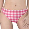 Pink And White Buffalo Check Print Women's Thong