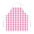 Pink And White Check Pattern Print Adjustable Apron