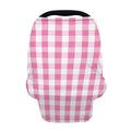 Pink And White Check Pattern Print Baby Seat Cover